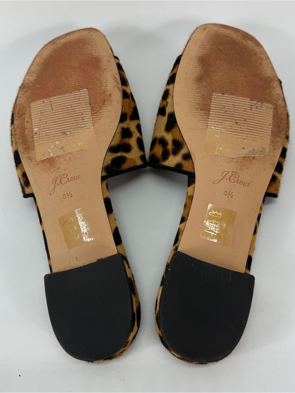 J. Crew Abbie Slide Sandals In Leopard Calf Hair Women’s Size 8.5 - Picture 9 of 10